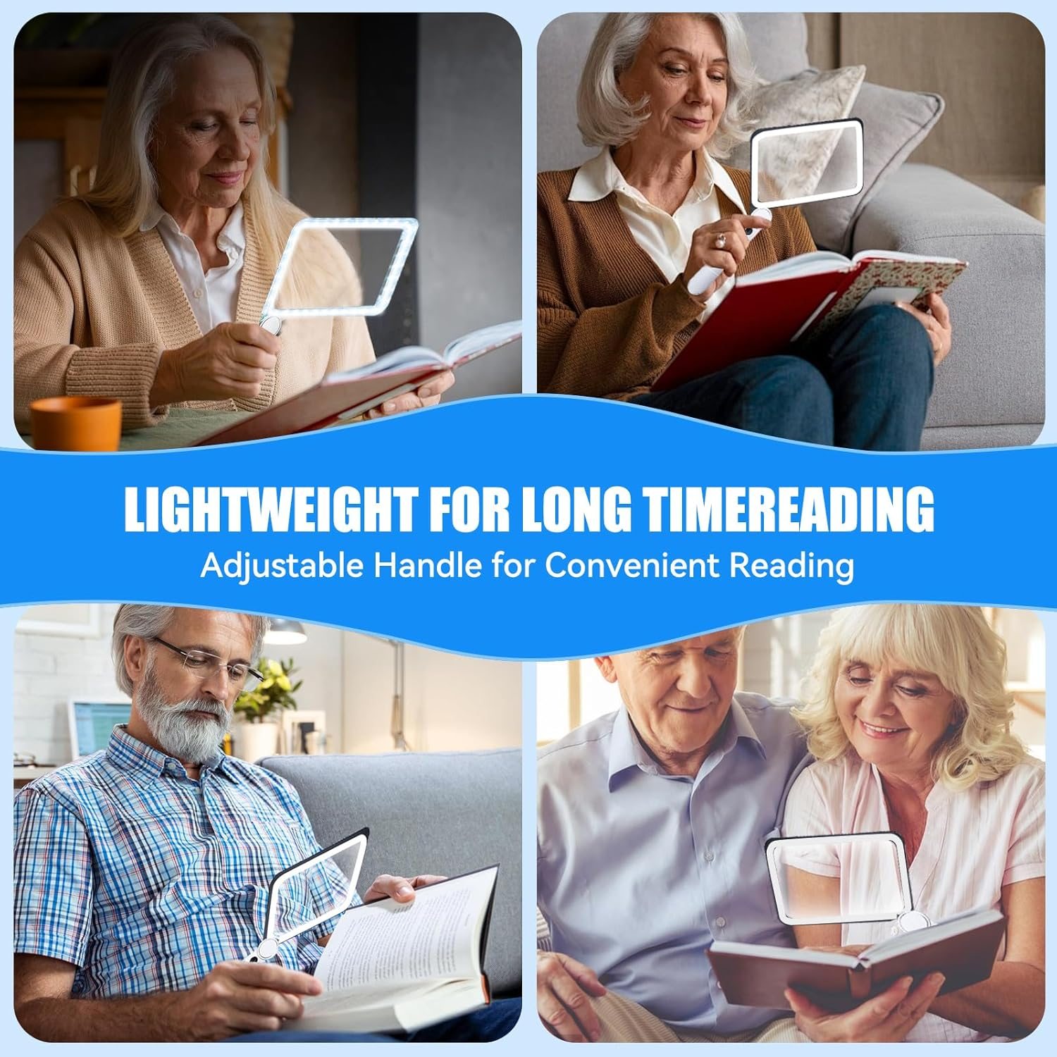 5X Large Magnifying Glass with Adjustable LED Light, 48LED Cold/Warm Light 3 Modes, Watch Repair Tools & Kits, Loupe Handheld Magnifier for Seniors Reading Watch Repair Soldering Close Work