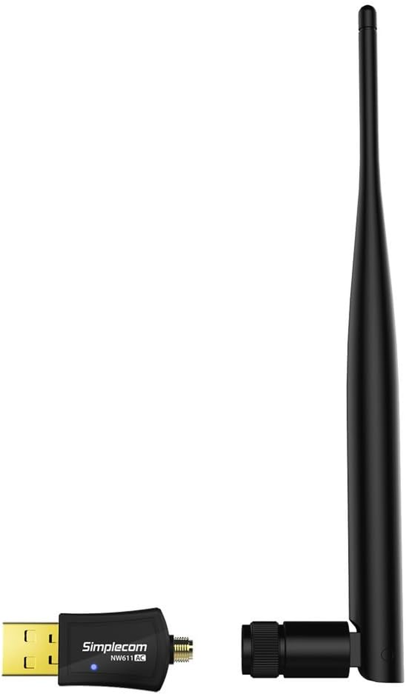 Simplecom NW611 AC600 Wifi Dual Band USB Adapter with 5Dbi High Gain Antenna