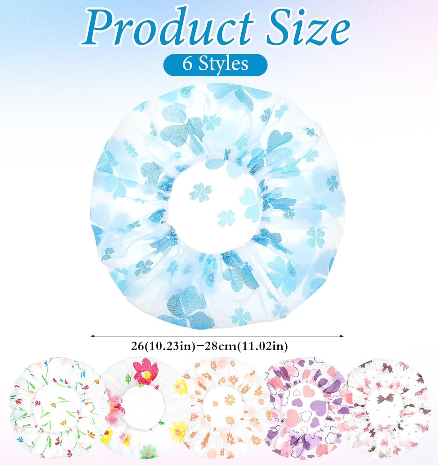 Shower Cap for Kids, 26-28 Cm Reusable Baby Shower Cap with Elastic & Sanded Imprint Design for Girls, Boys, Women, Bathroom, Makeup, Travel (Multi-Colored) image number 6