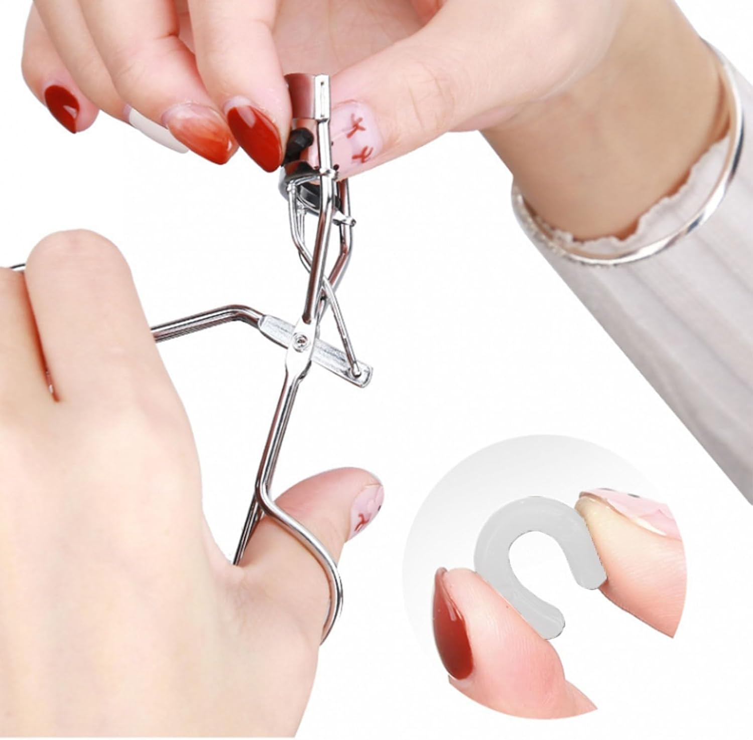 RIBHNXHI Eyelash Curler Regular Silver Professional Eye Lash Curling Tool for Women and Men with Replacement Pads 1Pc image number 3