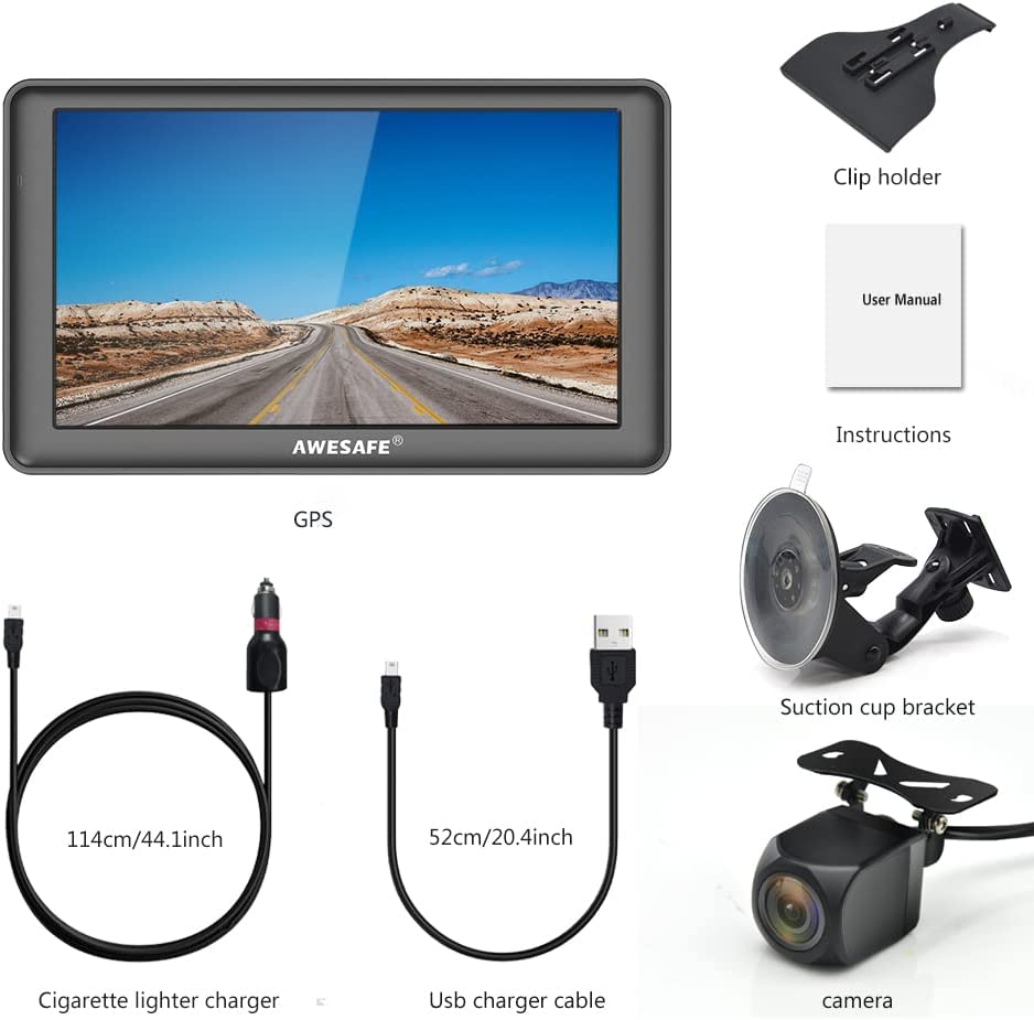 7 Inch Bluetooth GPS Navigation for Car Australia with Reversing Camera Car Truck Lorry Sat Nav Lifetime Maps Update for Free image number 2