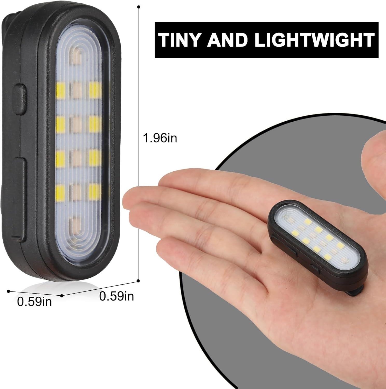 Rechargeable LED Safety Lights, Waterproof Hands-Free Running Lights Compact Warning Flashlight with 3 Modes (Continuous & Flashing Light) for Night Jogging Hiking Camping Outdoor Adventures (2Black) image number 1