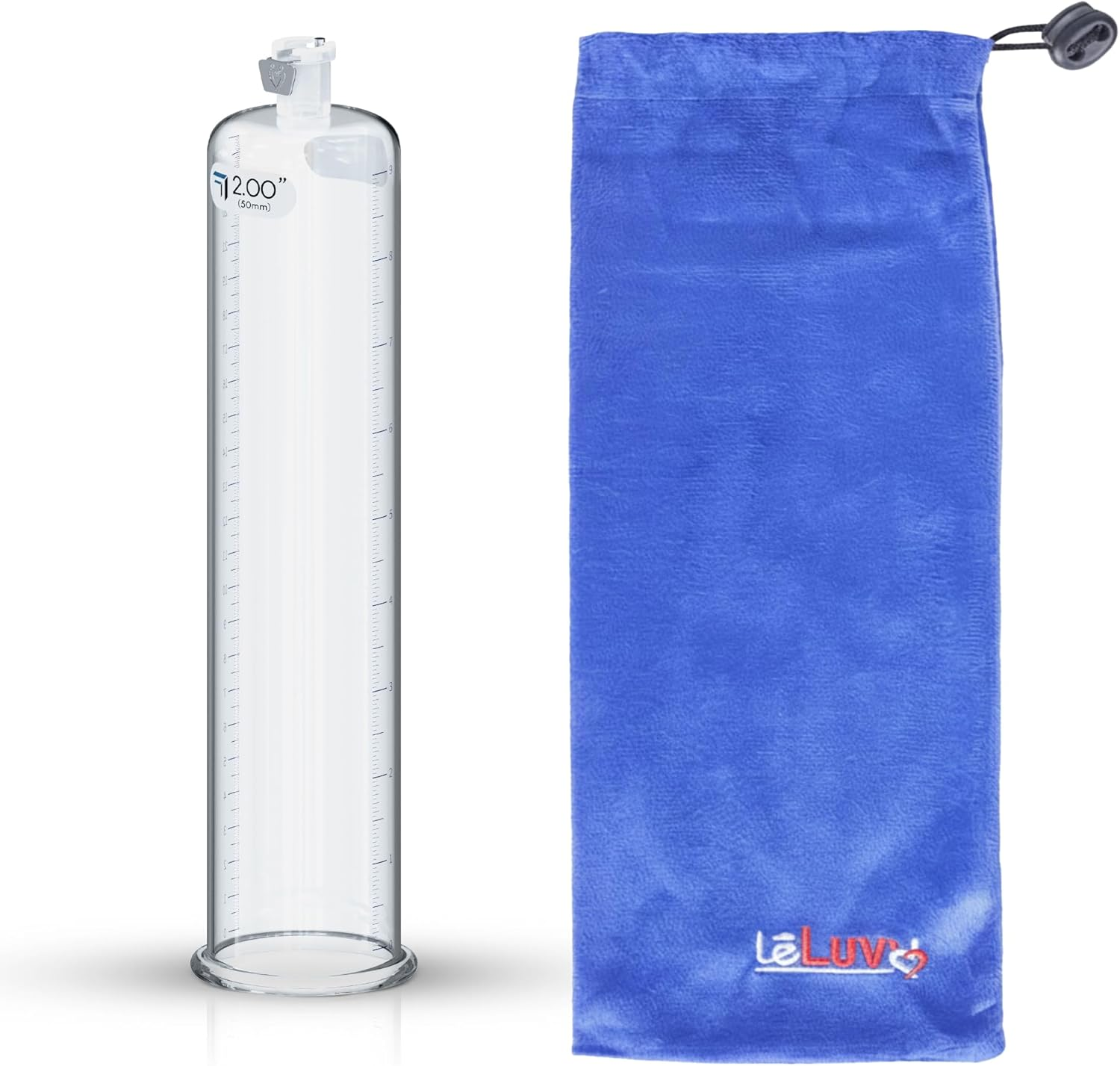 Leluv Vacuum Cylinder for Enhancement Pumps Seamless Untapered Medical-Grade Clear Acrylic with Measurement Marks and Locking Fitting 2.00 Inch X 9 Inch image number 3