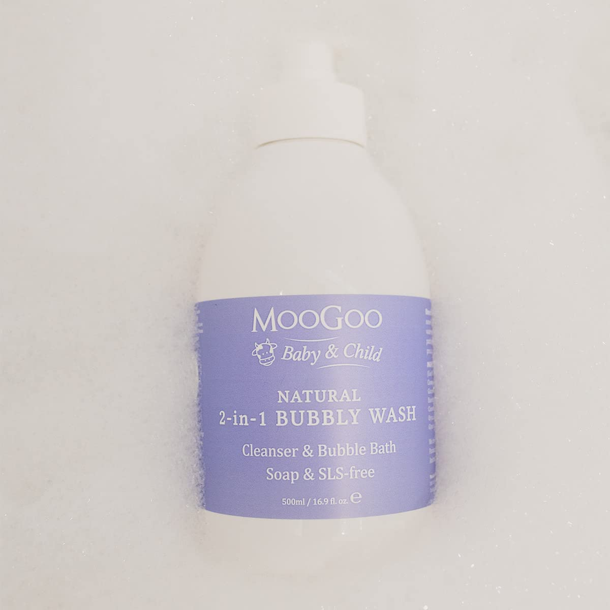 Moogoo Natural Mini Moo Bubbly Wash for Children and Babies with Sensitive Skin Sls-Free 500Ml/16.9 Fl. Oz. image number 2