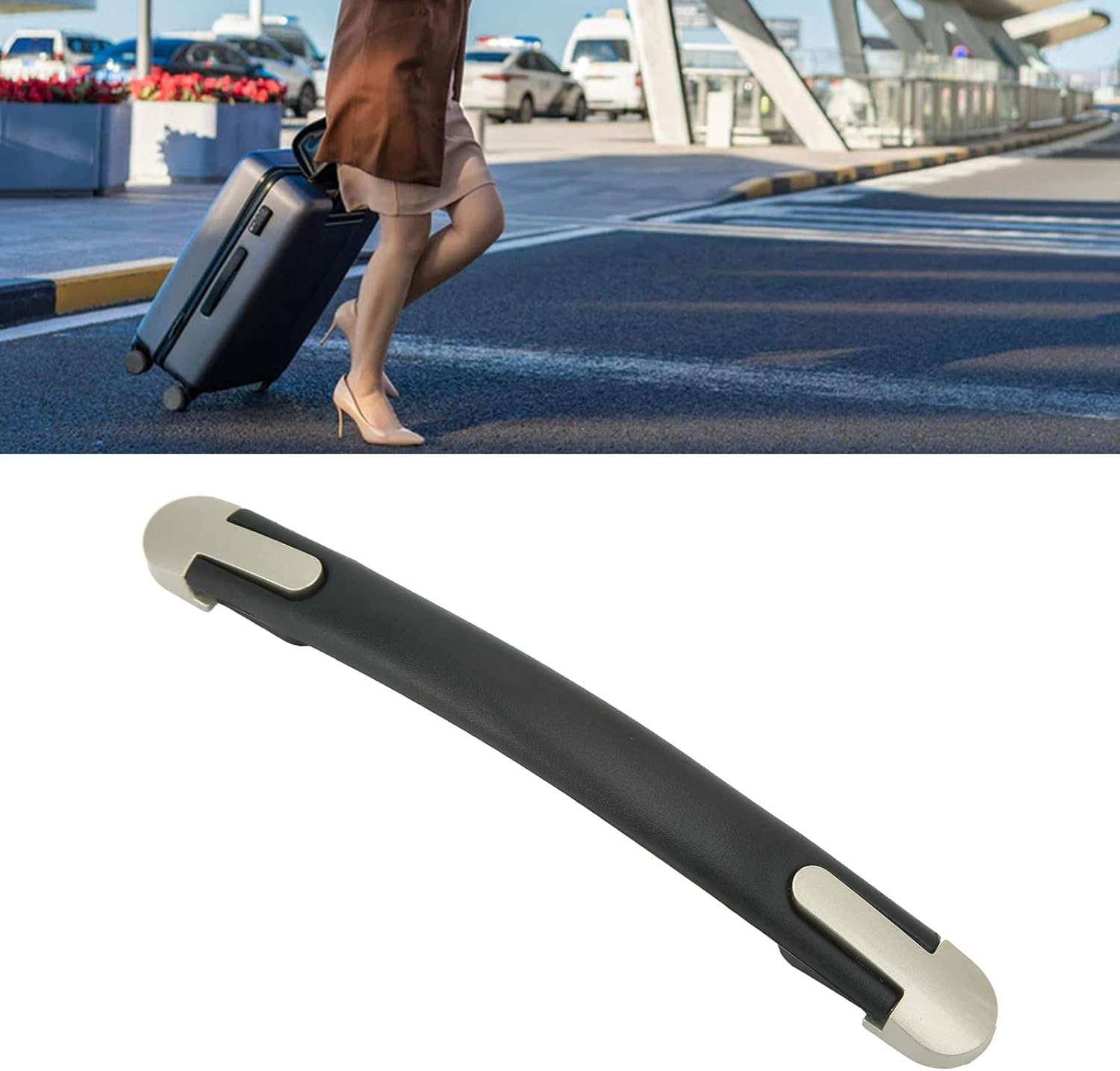 ANKROYU Suitcase Handle Kit, Portable Luggage Handle, Plastic Zinc Alloy End Cover, Luggage Case Handle, Non Slip Suitcase Handle for Travel Boxes Cases image number 2