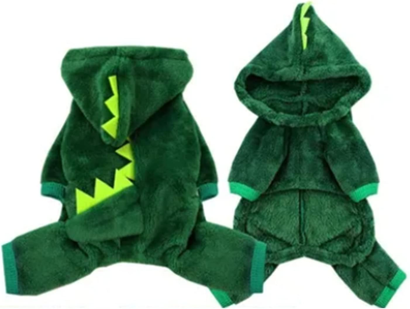 Dog Dinosaur Costume, Fashion Cute Warm Fluffy Hoodie Puppy Winter Outfits, Pet Halloween Costumes Dog Plush Outfit Cosplay Funny Apparel Four Leg Jumpsuit for Dogs Cats Pets(L)