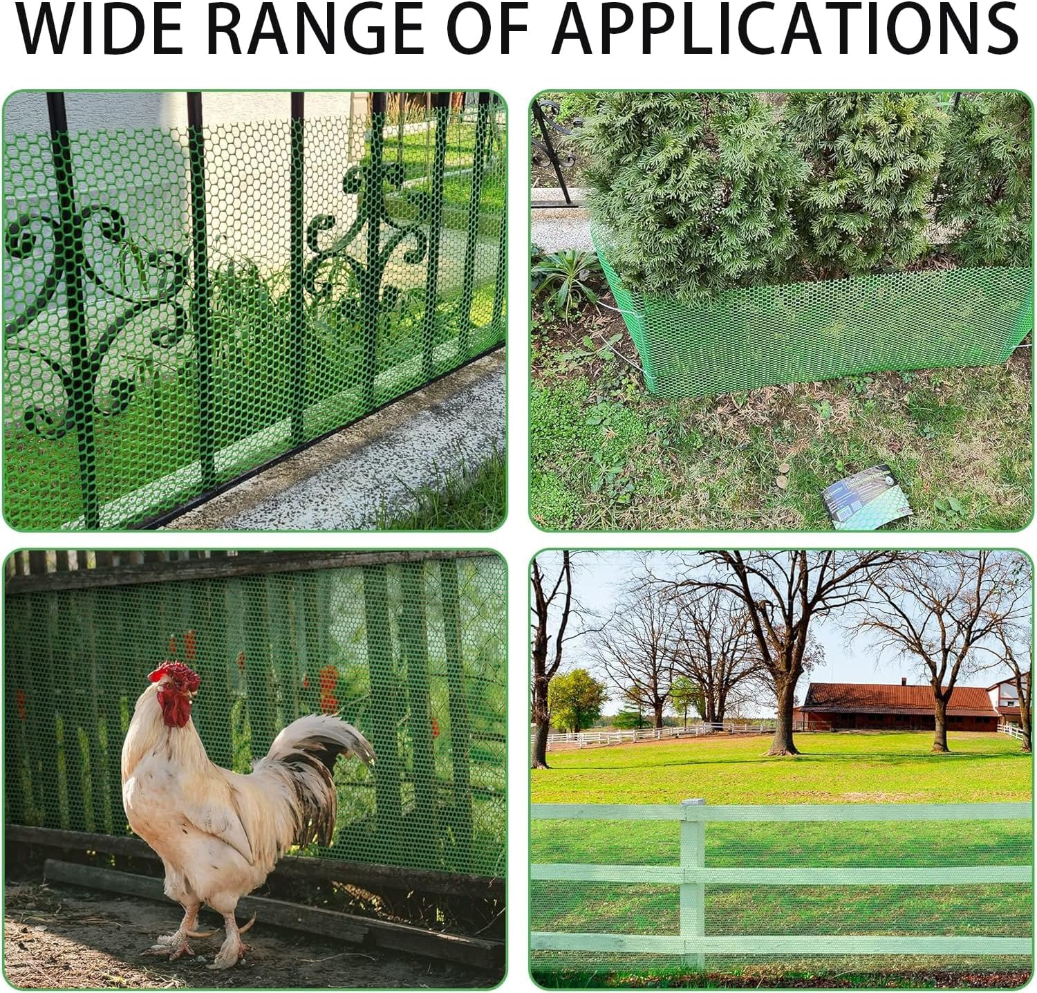 WEZCHUGHAOL Plastic Wire Mesh Fence 40 X 300CM Roll &ndash; Durable, Versatile Barrier for Pets & Gardening (White) image number 5