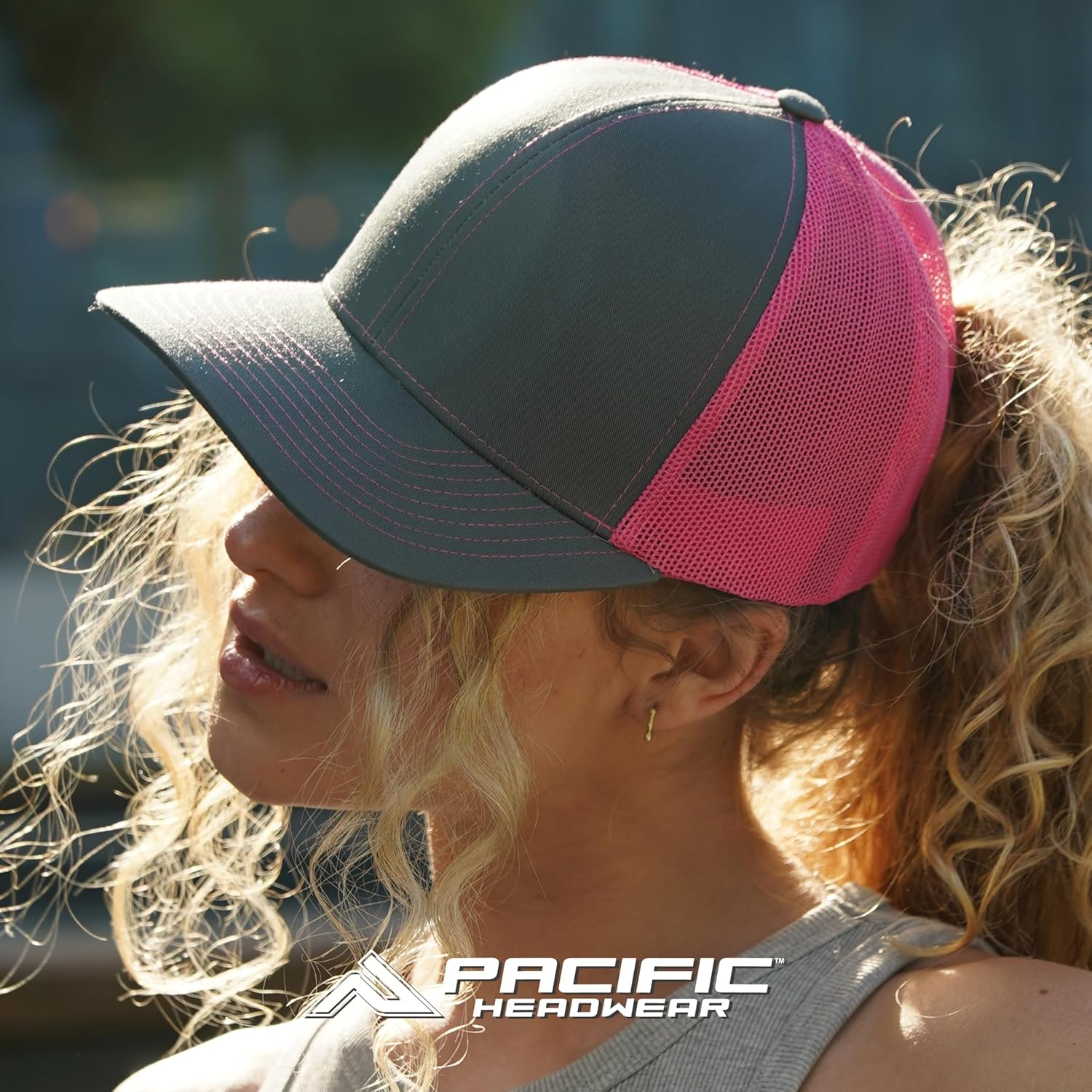 Pacific Headwear Trucker Snapback Cap image number 6