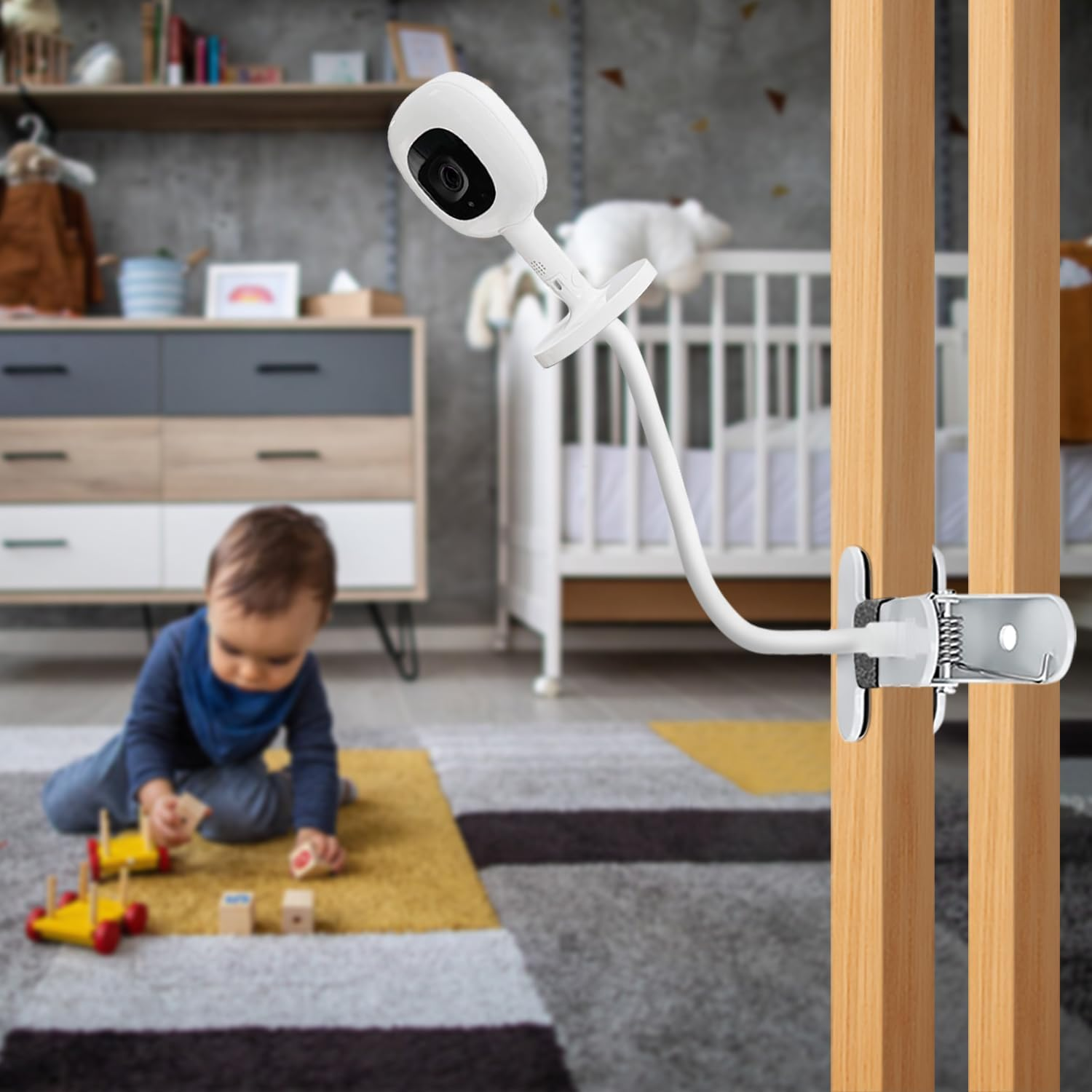 AOZTSUN Flexible Baby Monitor Mount, 15.7 Inches, Compatible with Nanit Pro Smart Baby Monitor, Long Gooseneck Arm, Camera Holder Stand, 1/4 Screw Mount image number 3