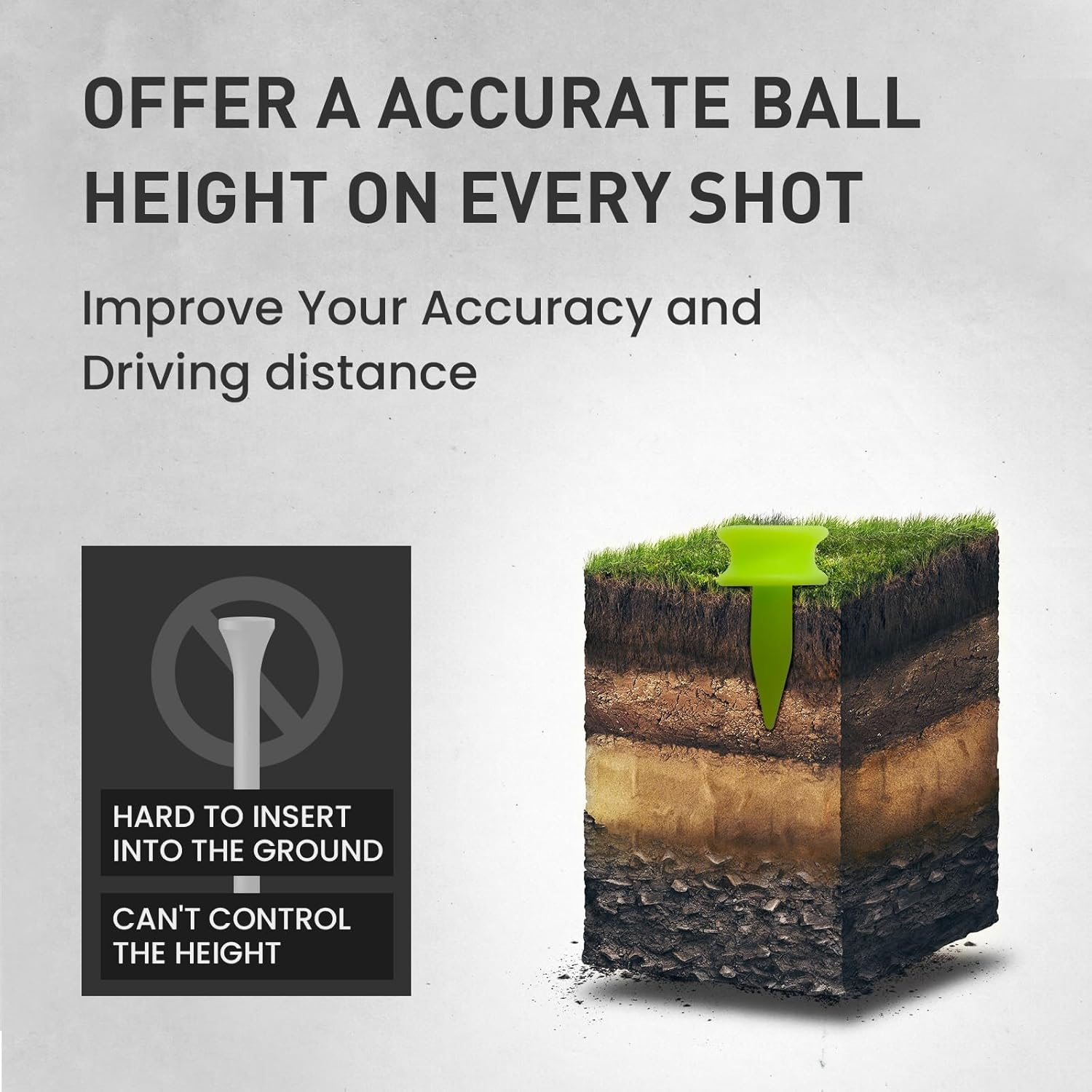 Amy Sport Golf Tees Step down Plastic Unbreakable 50 Pack Reusable Bulk Professional Height Control Castle Tee for Practice image number 4