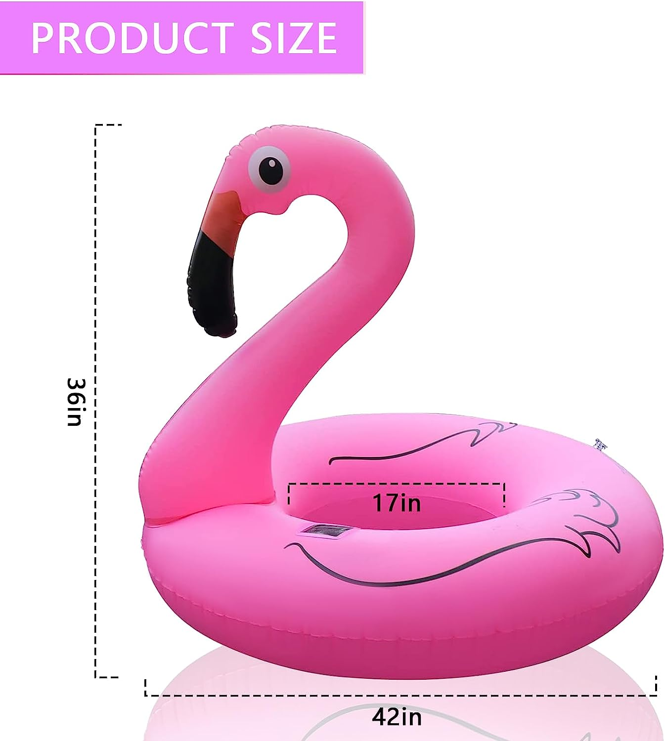 Tepoal Inflatable Flamingo Pool Floats with Lights, Solar Powered Flamingo Swimming Pool Tubes, 42 Inches Summer Lake Beach Floaties Swimming Pool Rings for Adults Water Entertainment - 1 Pack Red image number 5