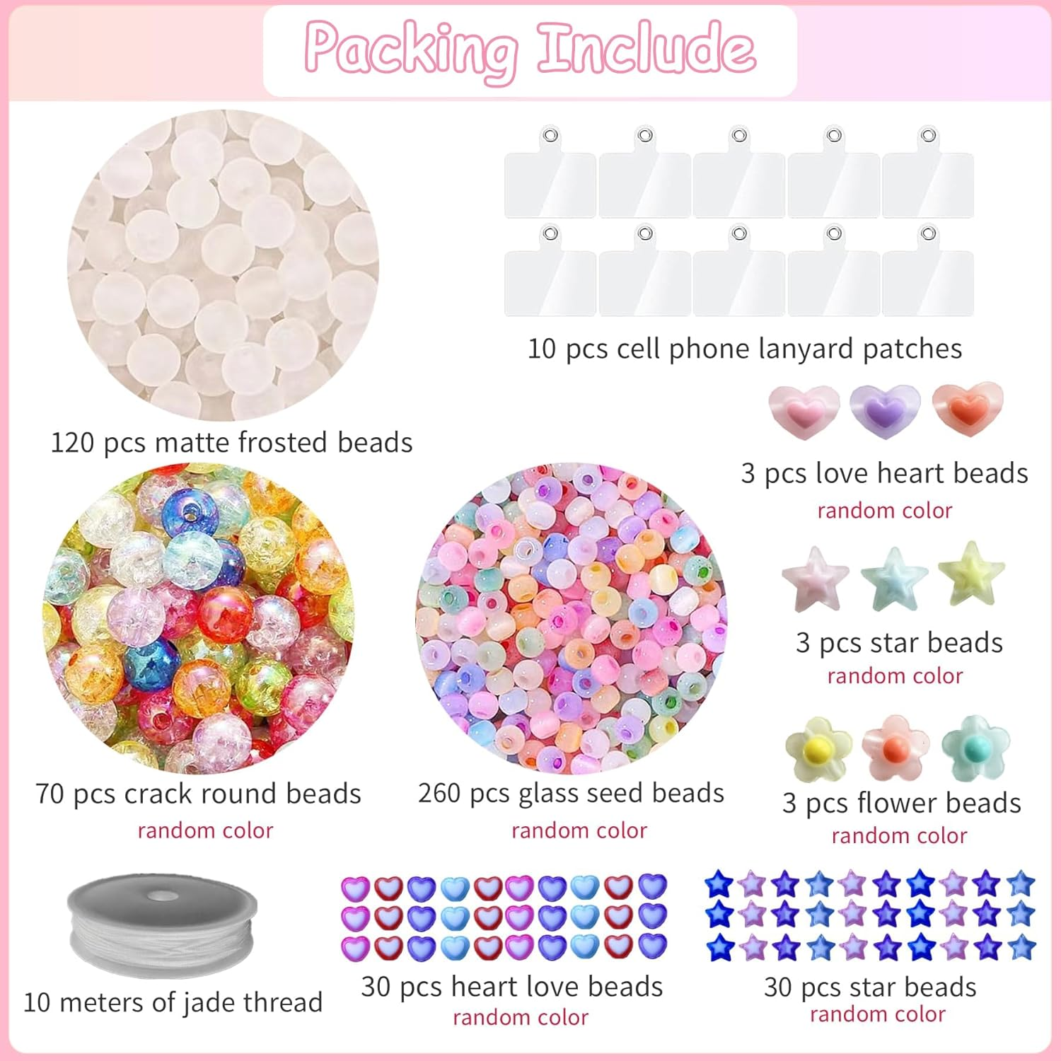 Beaded Mobile Phone Chains Charm Making Kit, Can Make 10 Pcs Cell Phone Wrist Straps, Assorted Crystal Diamond/Butterfliy/Metal/Round Beads for Girls DIY Handmade Gifts (C) - A image number 4