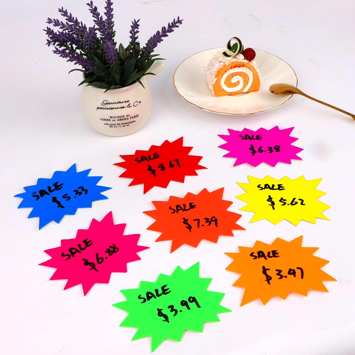 HMIEPRS Starburst Sign Star Burst Attractive Fluorescent Neon Sign Great for Store Sale Retail Home Garage Sale Tag, Nice Decoration (400PC) image number 6