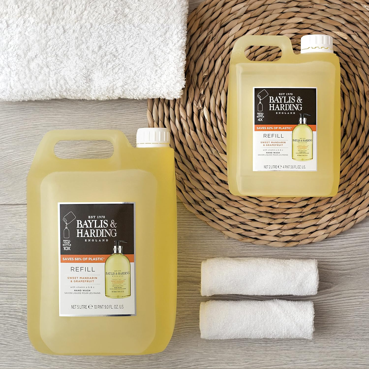 Baylis & Harding Sweet Mandarin and Grapefruit Hand Wash 2 Litre Refill (Pack of 3 - Total 6 Litres) - Vegan Friendly image number 4