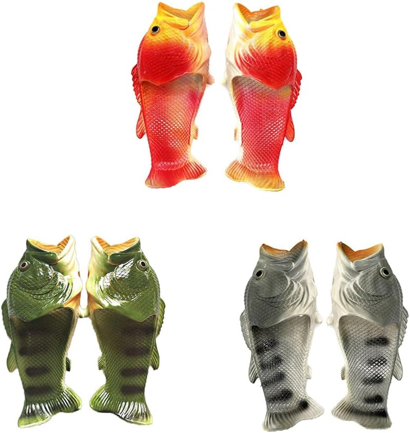 Funny Fish Slippers Children Adult Footwear Unique Design Family House Shoes Summer Beach Parent-Child Sandals Large Size, Red, 34-35 image number 4