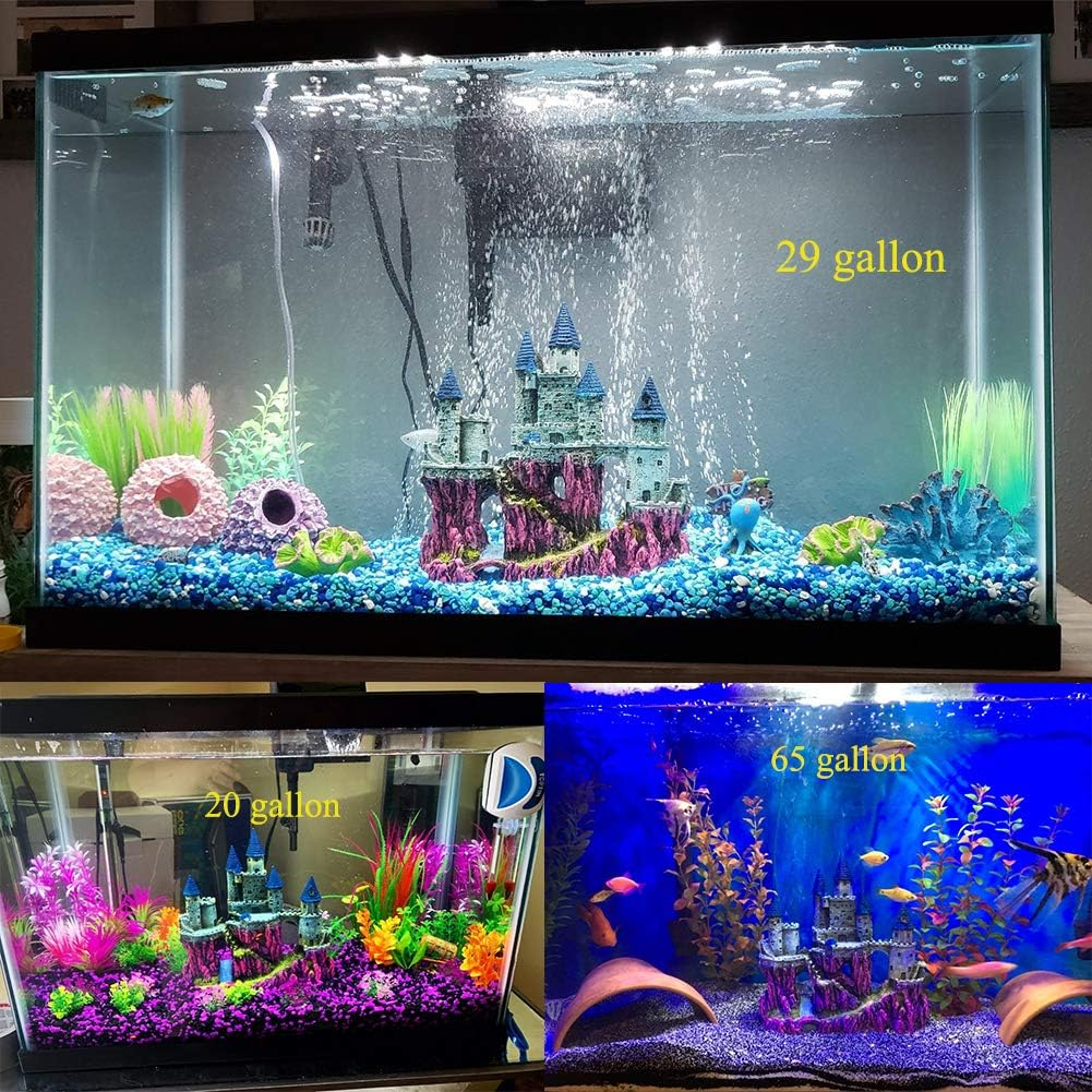 Ulifery Fairy Princess Gothic Castle Aquarium Decorations Glow Fish Tank Ornaments Large for Betta Hideout, Pink image number 4