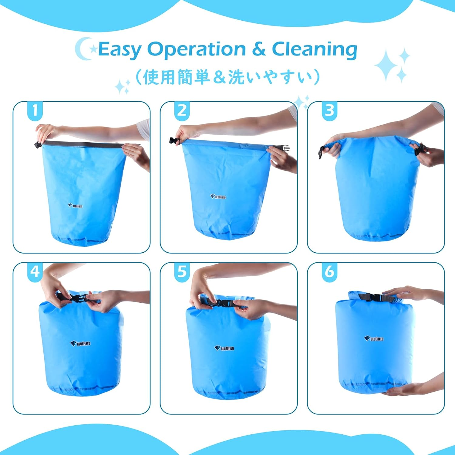 TRIWONDER Waterproof Dry Bag 10L 20L 40L Backpack Floating Dry Backpack for Fishing Boating Kayaking Surfing Rafting Camping (Blue, 4L) image number 1