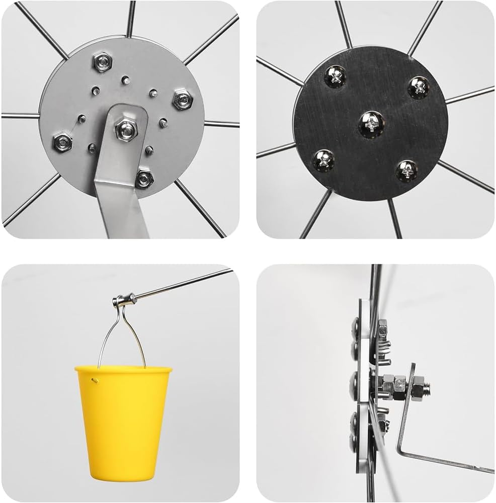 HYAVIA Ferris Wheel Bird Feeder &ndash; Outdoor Hanging Bird Feeder Toy with 8 Rotating Buckets, Unique Ferris Wheel Design for Hummingbirds & Wild Birds, Garden Yard Decor Feeder for Outside image number 3