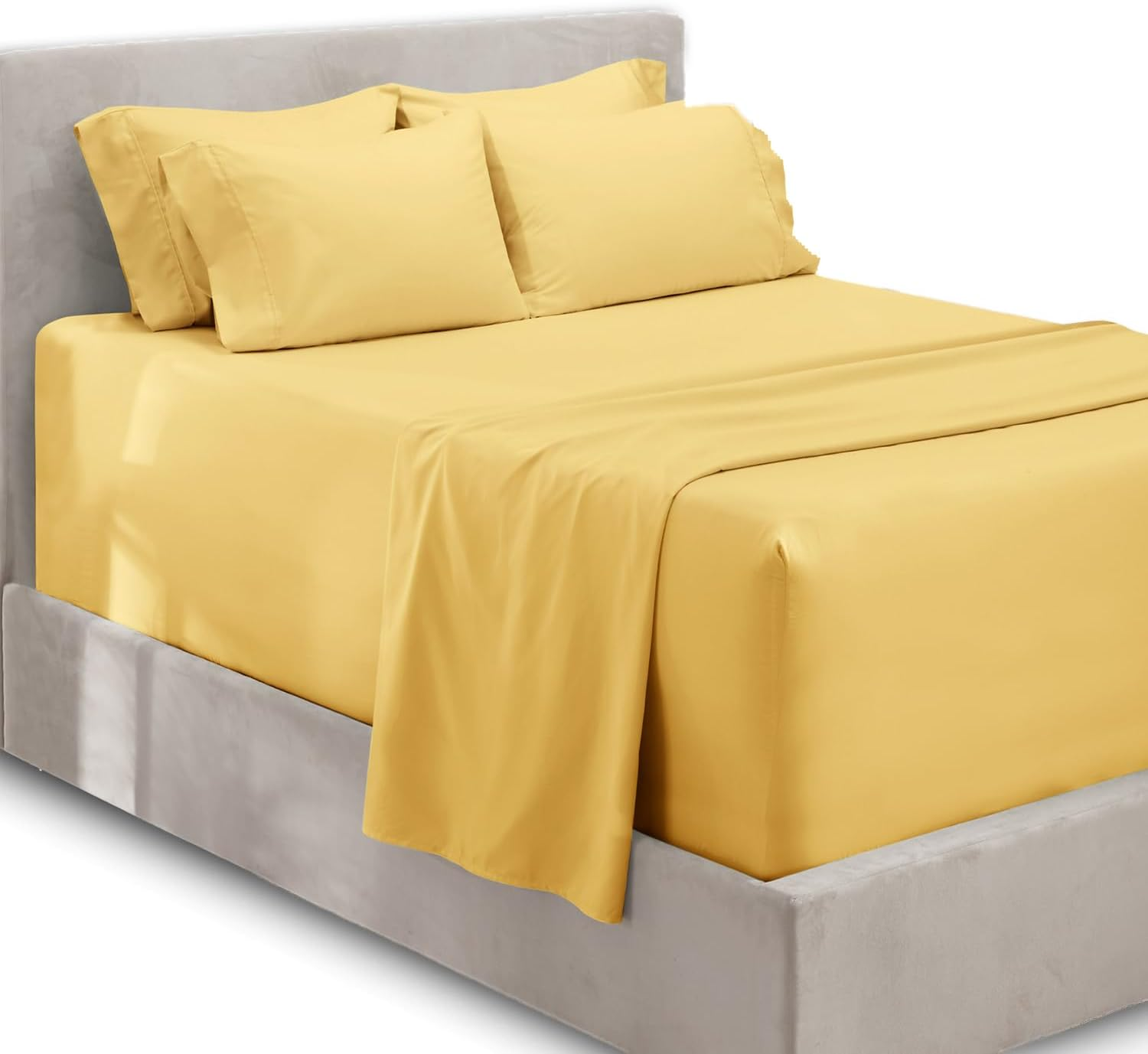 Hearth & Harbor Extra Deep Pocket Sheets - Fits Mattress 18-24 Inches Deep - Extra Deep Pocket Full Size Sheets Sets - 6 Piece Full Size Sheets - Full Sheets Deep Pocket - Hunter Green Sheets