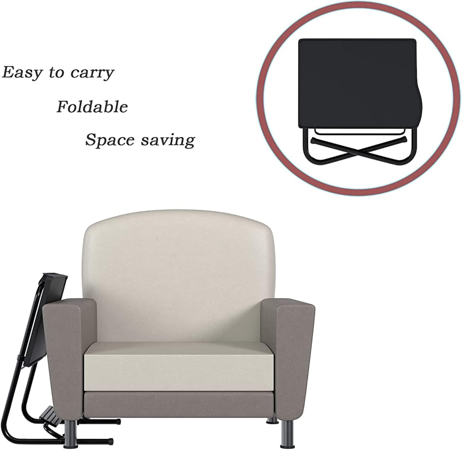 Table Buddy Executive&reg; | Adjustable Multi Position Portable Folding Table Mate with Cup Holder and Smart Footrest for Bed Trey, Work, Watch TV, Dining, Study, Outdoor & Office Furniture (Black) image number 2