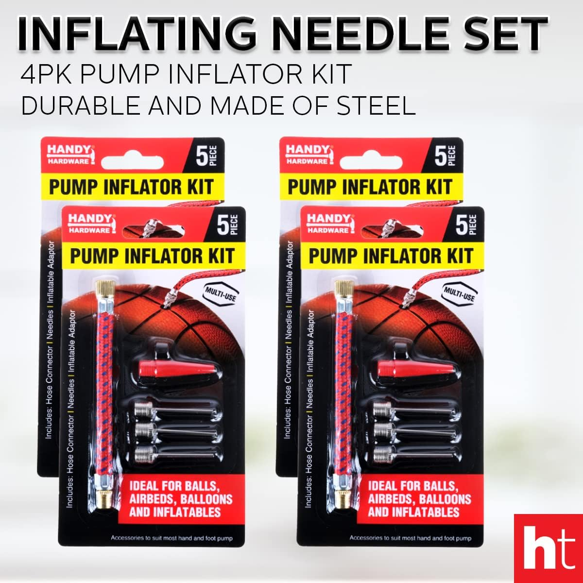[4PK] Handy Hardware Pump Inflator Kit, Convenient and Easy-To-Use, All-In-One Solution for Inflation Needs, Inflate Anywhere, Anytime image number 4