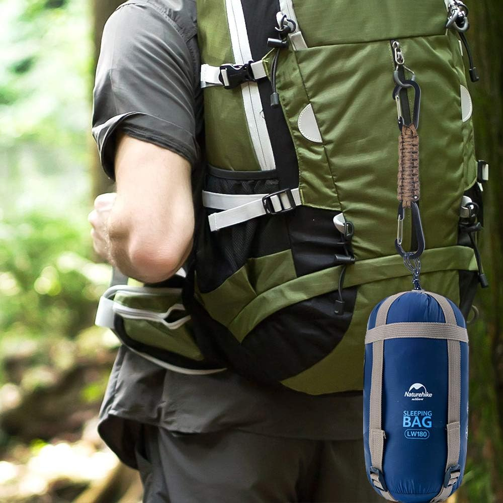 Paracord Keychain with Carabiner, Set of 5 Braided Lanyard Utility Ring Hook image number 3