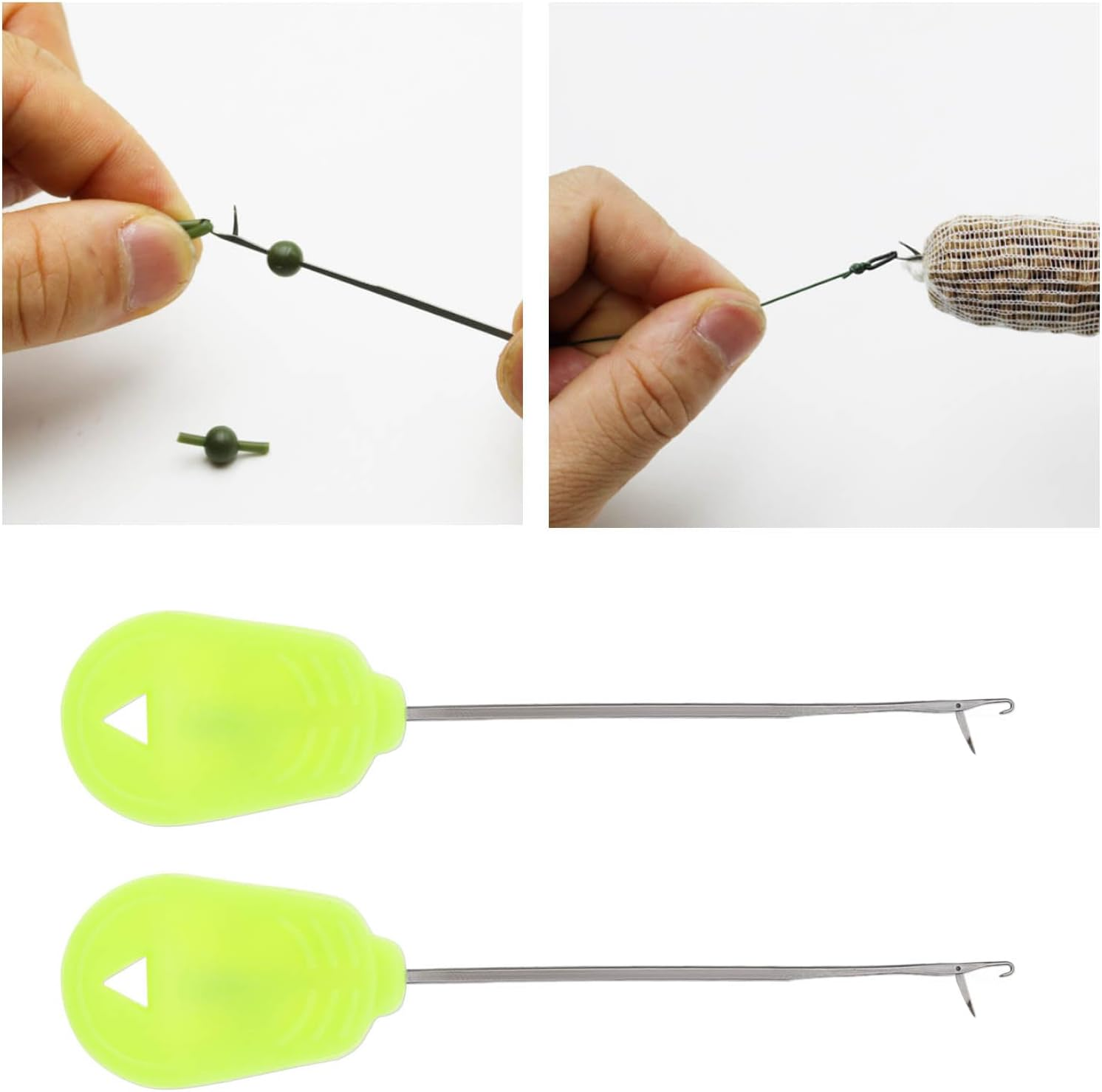 OTOTEC 5Pcs 9Cm Carp Fishing Baiting Needles Fishing Baiting Rigs Tool Carp Fishing Tackle Braided Needle for Bait Lures Bait Driller, Yellow image number 6