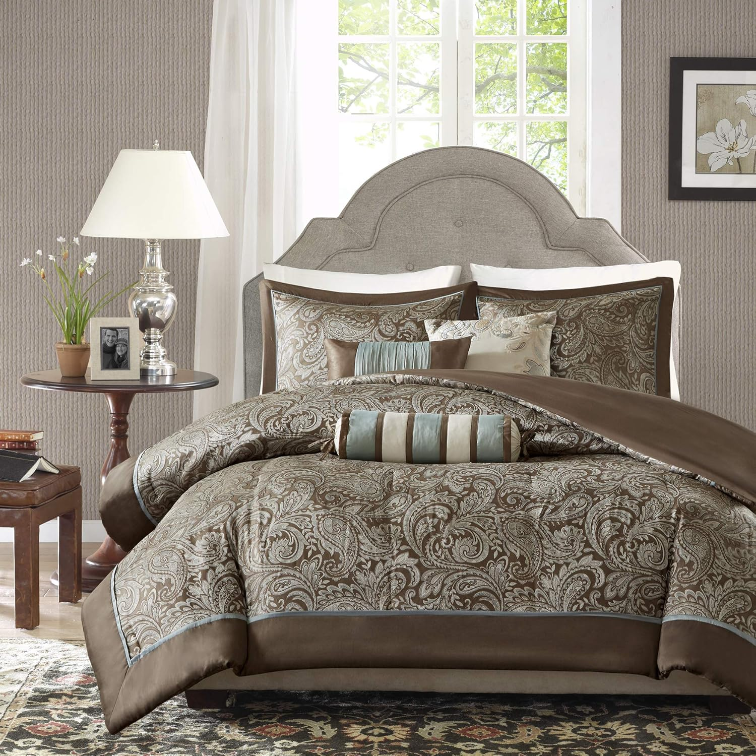 Madison Park Aubrey 6 Piece Jacquard Duvet Set, King/Cal King image number 6