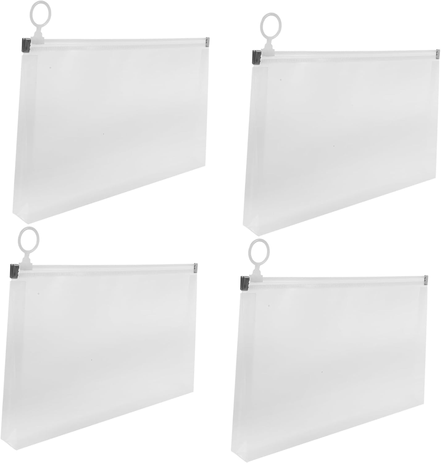 GARIOUANS Zipper File Storage Bags B5 Size Receipt Organizer Pouches with Zipper Money Bags for Cash Document Holder Set of 4 Frosted White Edge for Office and Travel image number 1