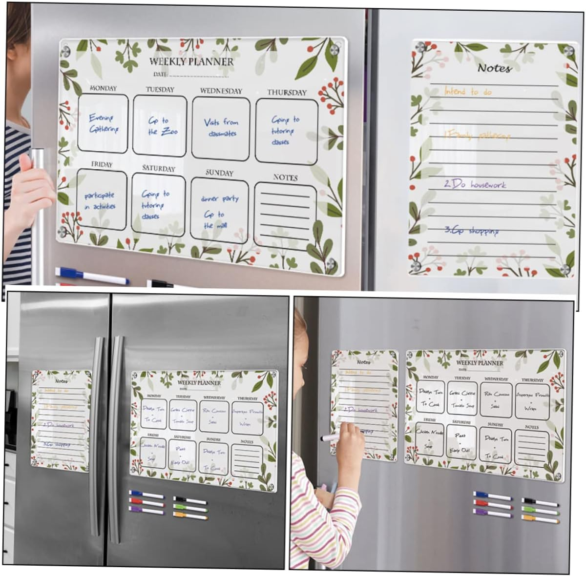 COHEALI Acrylic Magnetic Fridge Dry Erase Board Planning Writing Board for Kitchen image number 4