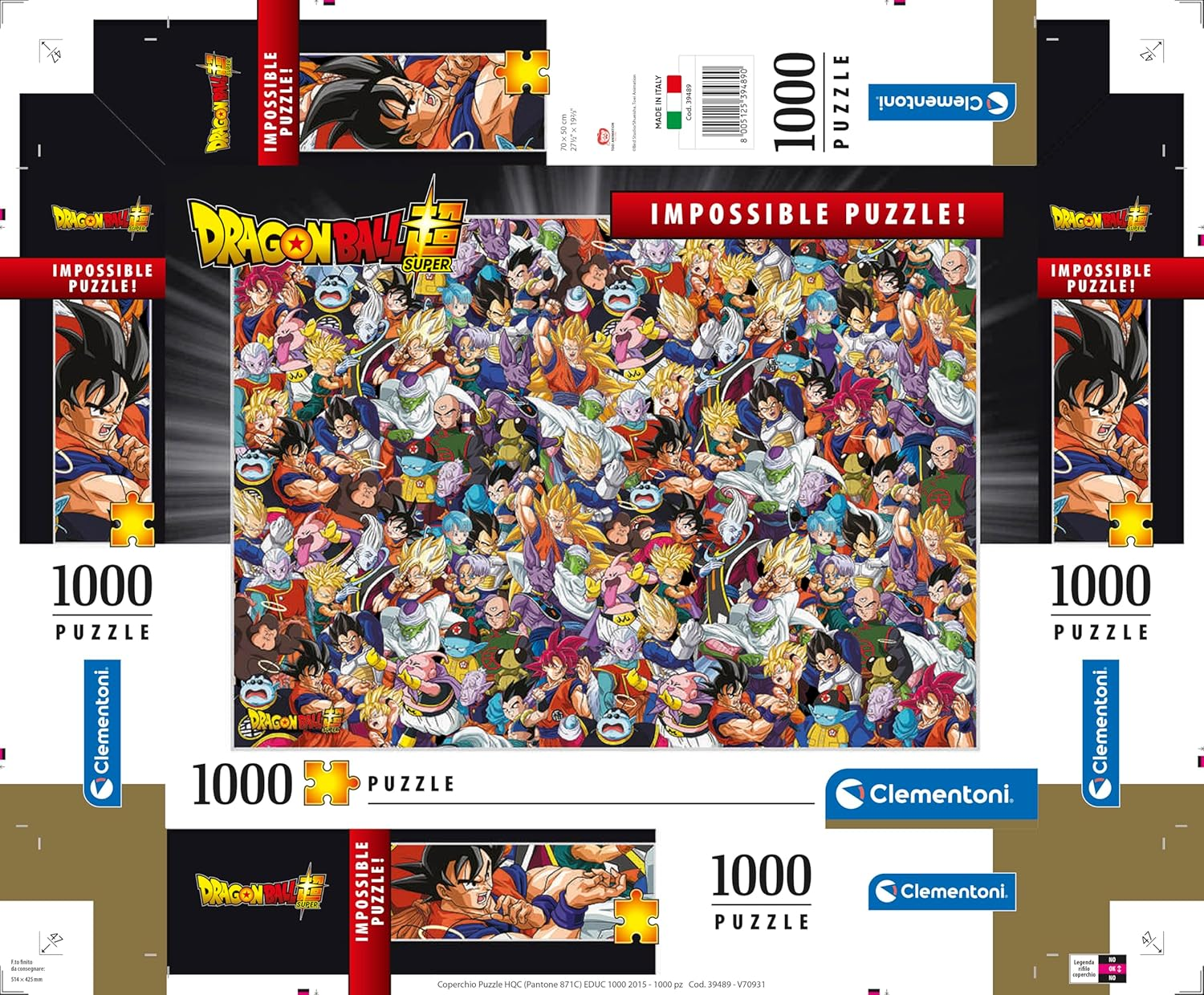 Clementoni Jigsaw Puzzle Impossible Dragon Ball 1000 Pieces - Puzzle for Adults 14-99 Years, Men/Women, Hard Jigsaw, Difficult Puzzle, Made in Italy, 39489 image number 4