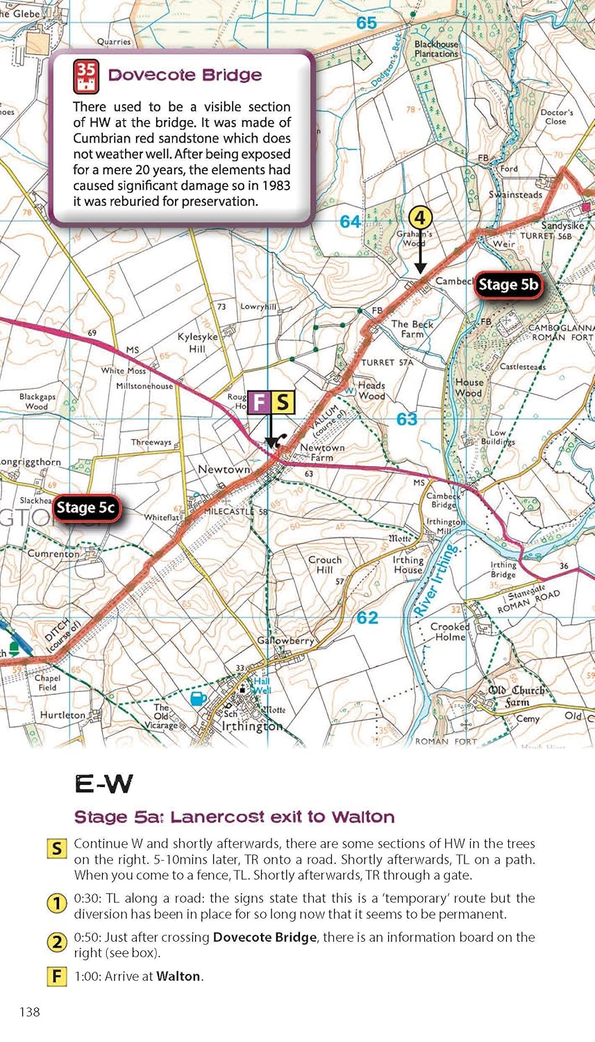 Trekking the Hadrian'S Wall Path (National Trail Guidebook with OS 1:25K Maps): Real OS 1:25K Maps Inside image number 6