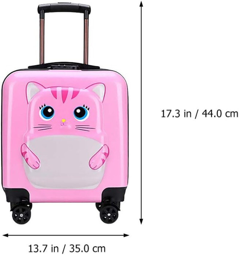 KESYOO Kids Carry on Luggage with Wheels Girls Travel Suitcase 18 Inch Rolling School Bag for Toddler Children Pink image number 3