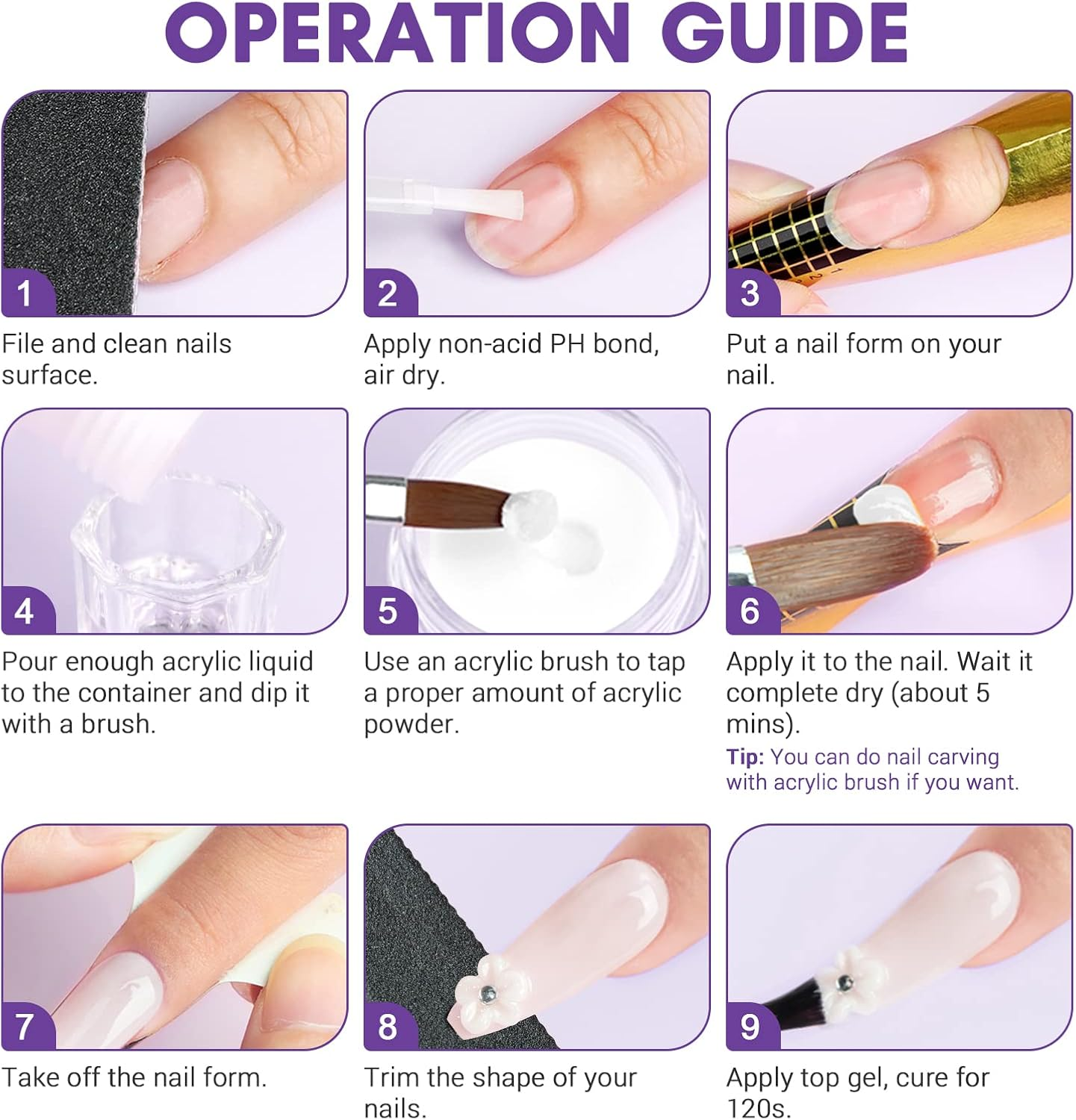 Saviland Acrylic Nail Kit &ndash; 3 Colors Acrylic Powder with Acrylic Liquid 3PCS Acrylic Nail Brush Electric Nail Drill Nail Forms Nail Kit Set Professional Acrylic with Everything for Extension Nail Art image number 1