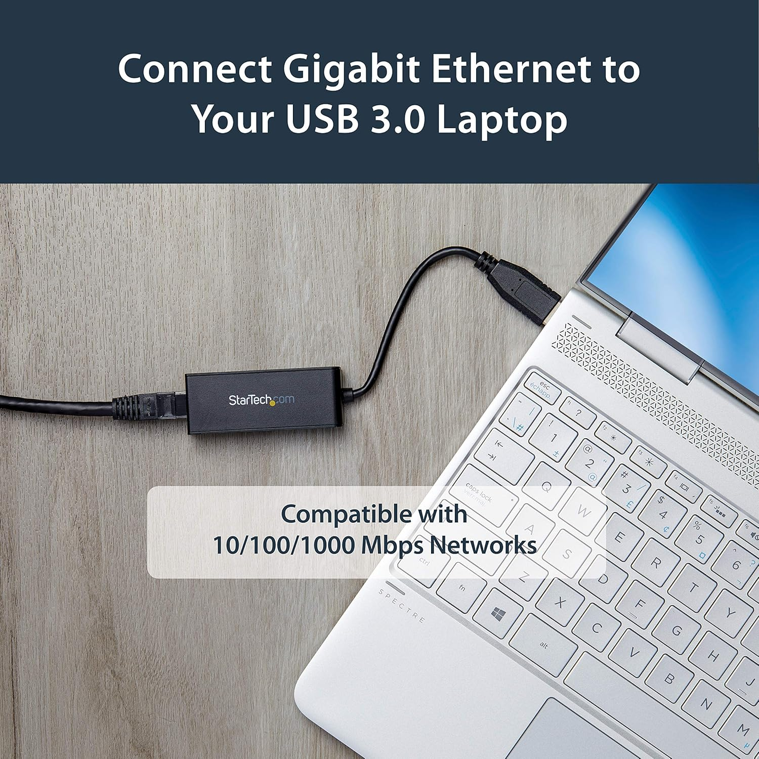Startech.Com USB 3.0 to Gigabit Ethernet Adapter for Windows and Mac - 10/100/1000 NIC Network Converter - USB to RJ45 Gb Network Adapter for Laptop and Desktop Computers - USB Bus Powered (USB31000S)