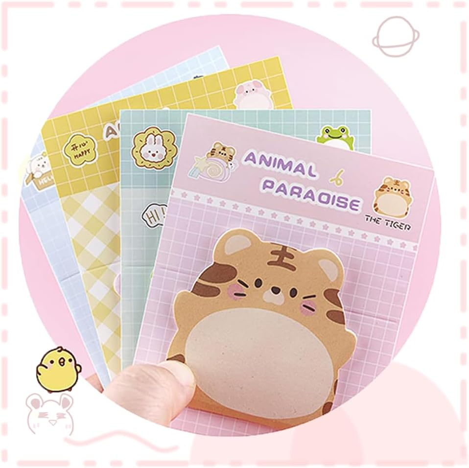 16Pcs Sticky Notes Cartoon Animal, Cute Self-Stick Note Pad Set, Mini Sticky Notes Set, Animals Sticky Notes, Mini Sticky Notes, Self-Adhesive Notes,Cute Sticky Notes Cartoon Animal Sticky Memo Pads image number 5