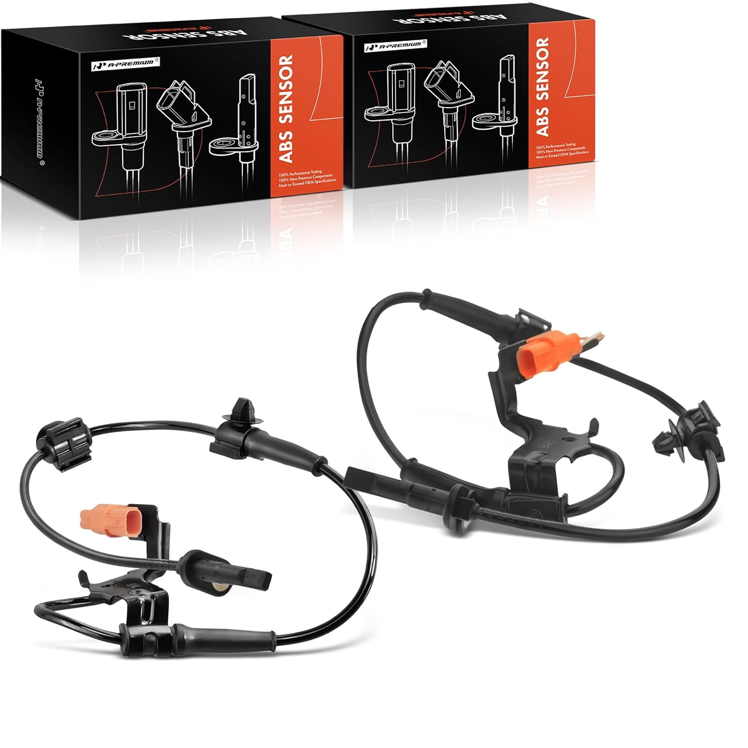 A-Premium ABS Wheel Speed Sensor Compatible with Honda Models - CRV 2002 2003 2004 2005 2006, Sport Utility - Front Driver and Passenger Side, 2-PC Set, Replace# 57455-S9A-013, 57450-S9A-013 image number 2