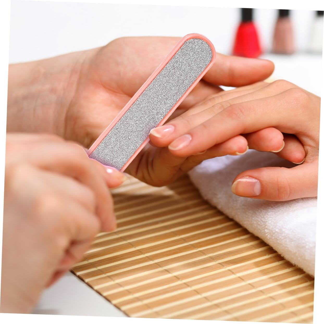 BESTYASH 3Pcs Natural Thick Fingernail Files Coarse Grit Nail File Nail Buffer Travel for Women