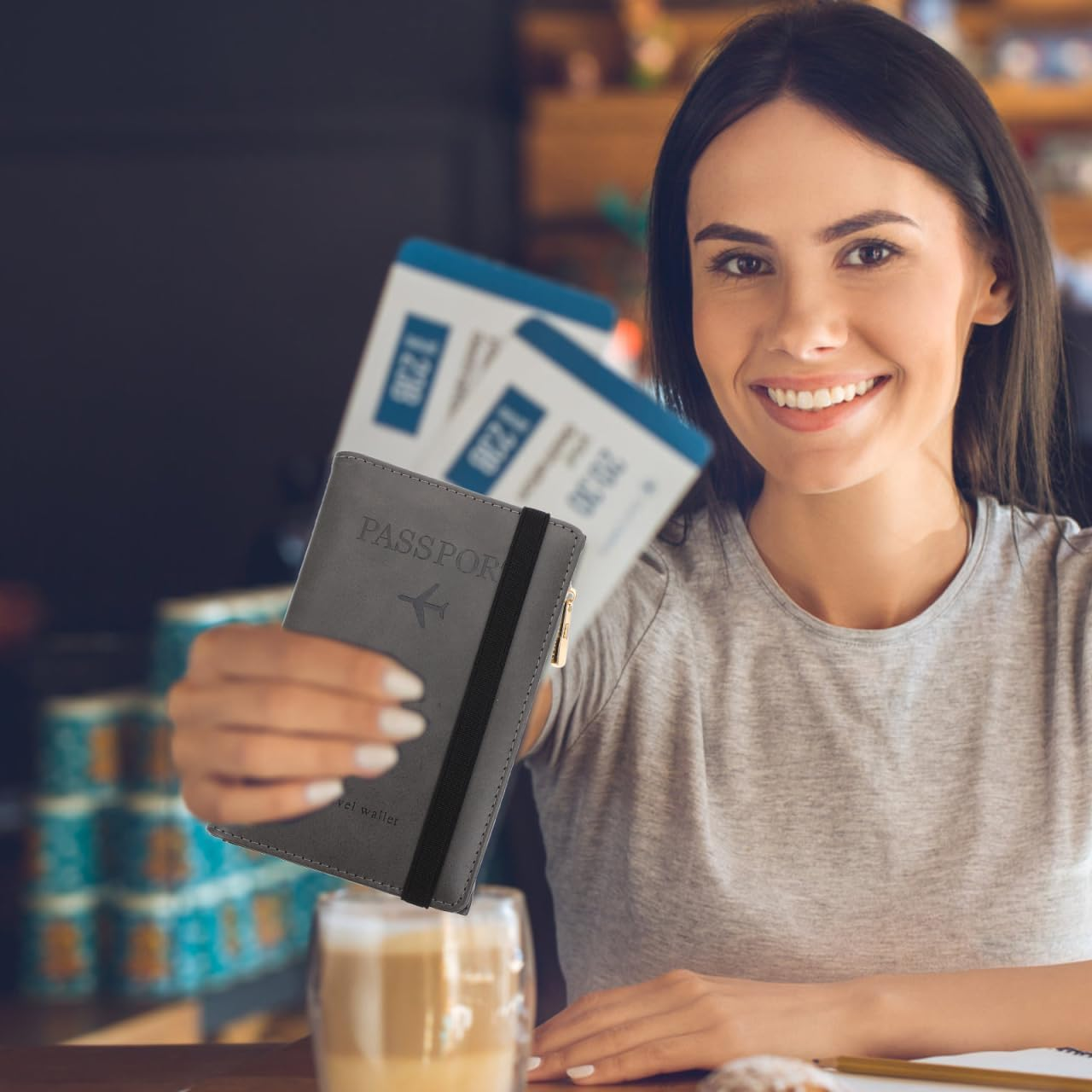 Didiseaon Folding Id Card Holder Rfid Passport Case Travel Document Cover Slim Lightweight Cards Protector image number 5