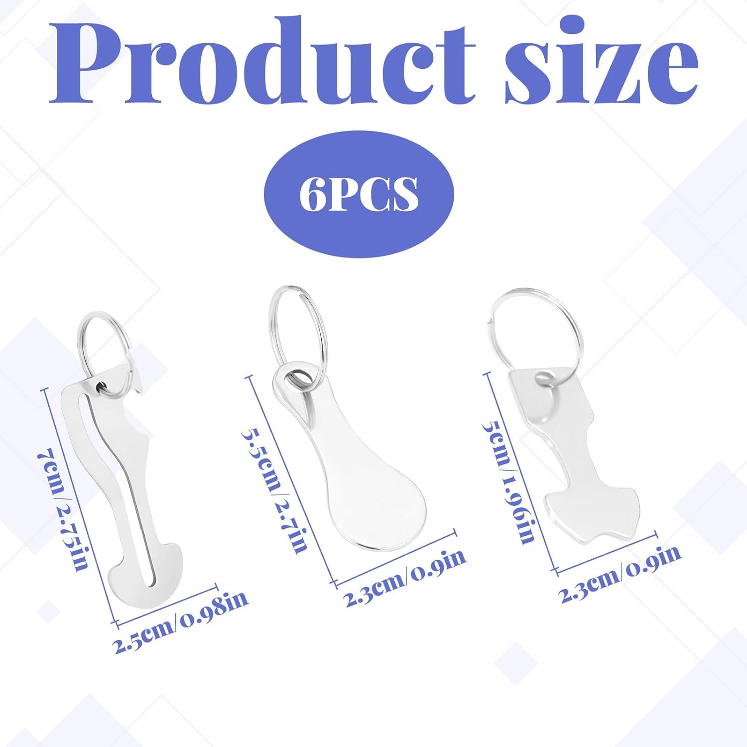 6 PCS Shopping Trolley Key Australia, Trolley Token, Shopping Trolleys Master Key, Stainless Steel Shopping Cart Remover for Supermarket Convenience Store Shopping Unlock Cart (3 Shapes) image number 5