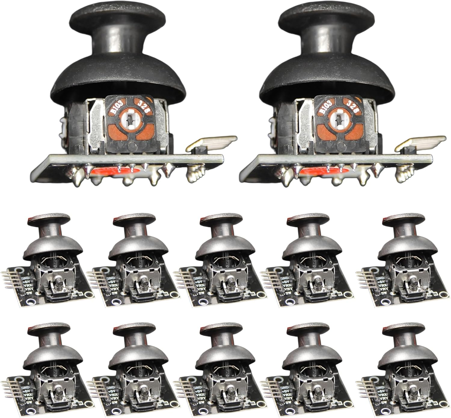 Lonely Binary 12-Pack Dual Axis Joystick Modules 2-Axis Analog with Pushbutton for Arduino, ESP32, Raspberry Pi Pico, Car, Robot Arm, DIY Projects image number 2