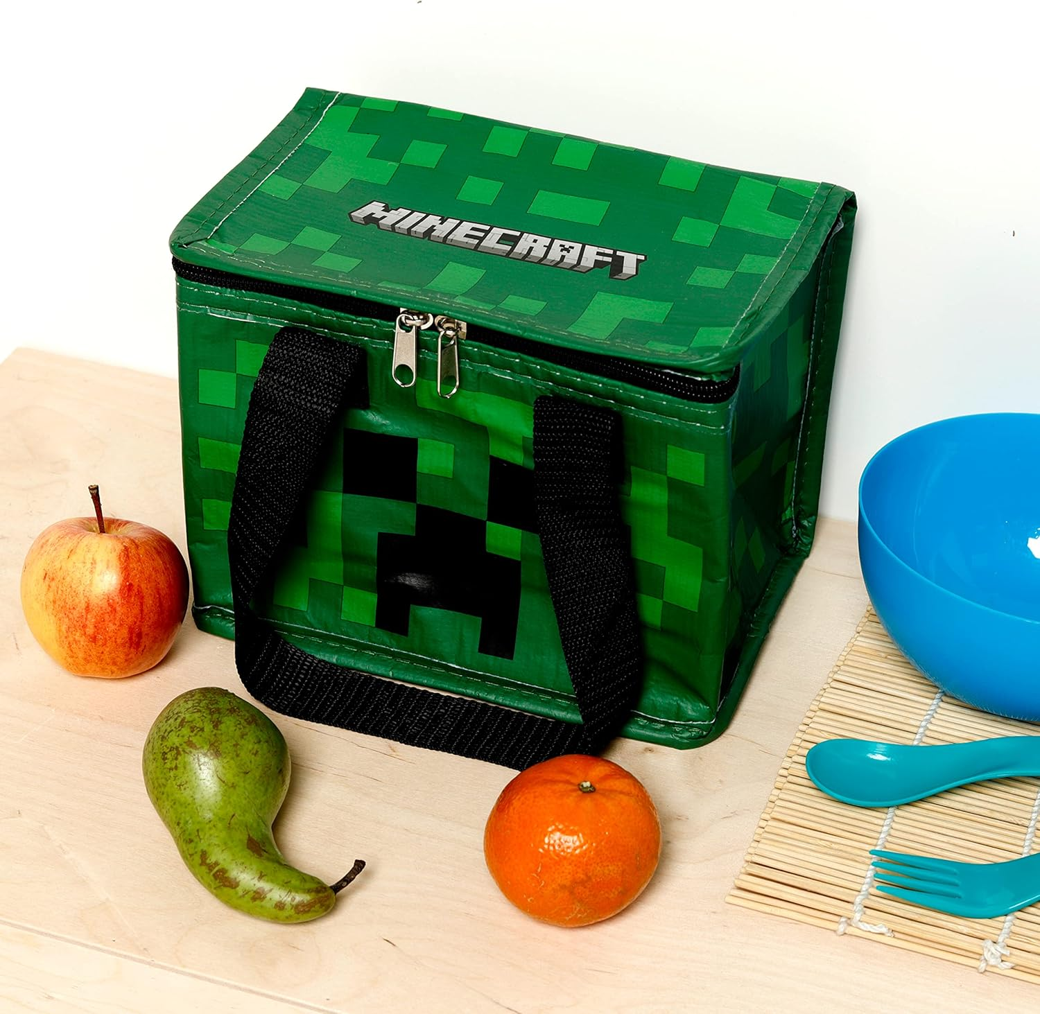 Puckator COOLB105 Recycled Plastic Bottle RPET Reusable Cool Bag Lunch Bag - Minecraft Creeper image number 2