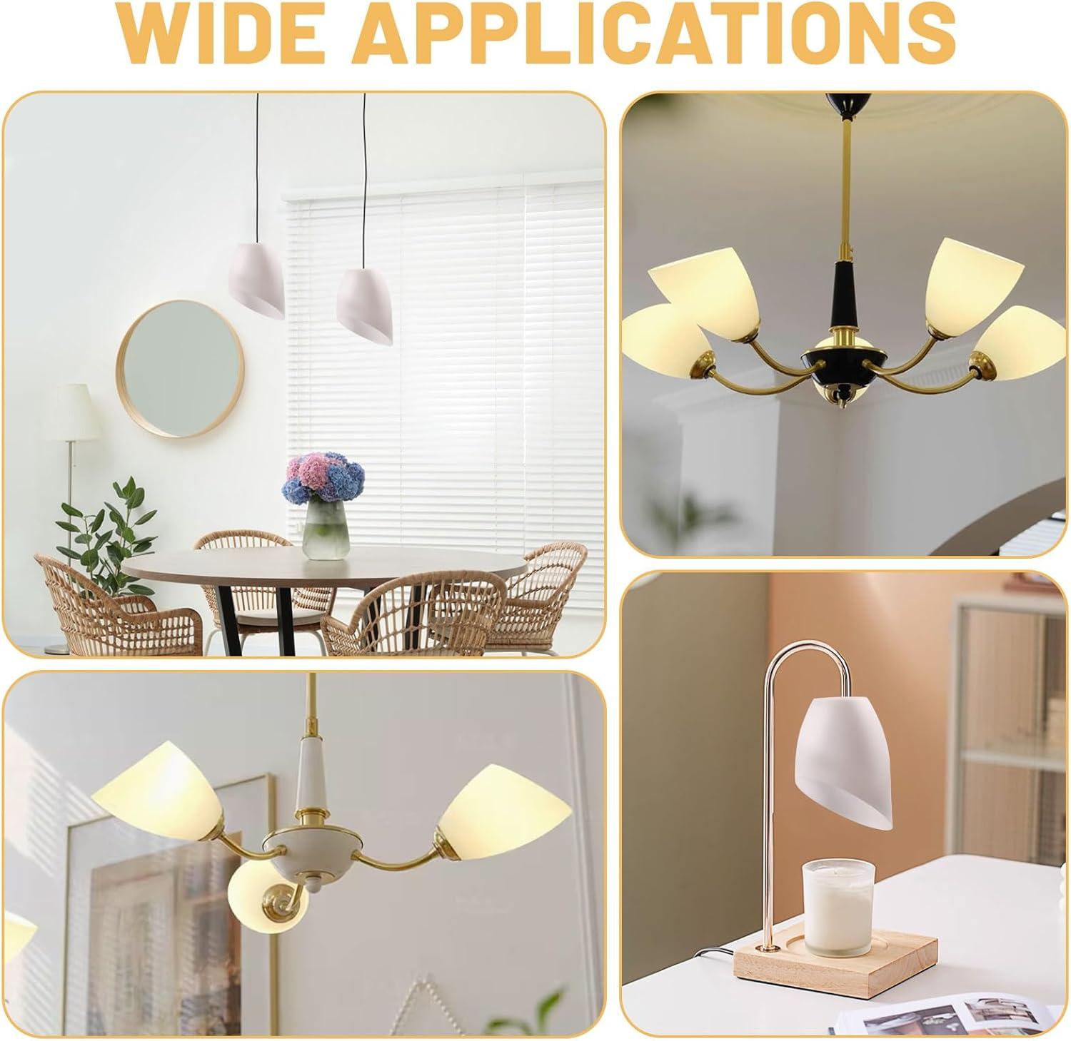 CHGCRAFT 6 Pcs Plastic Lamp Shade Replacement Horseshoe Lampshade White Replacement Lamp Covers for LED Stand-Up Lamps 3.6 Inch/91Mm Inner Diameter image number 2