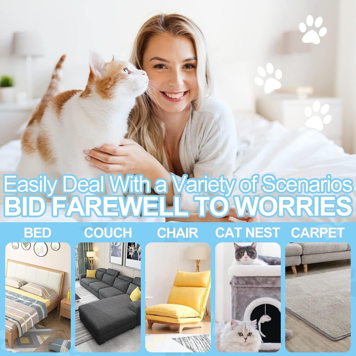 Heeyoo Lint Roller for Pet Hair, Pet Hair Remover for Pet Hair and Cat Hair, Reusable for Sofa, Bed, Carpet, Scratching Post