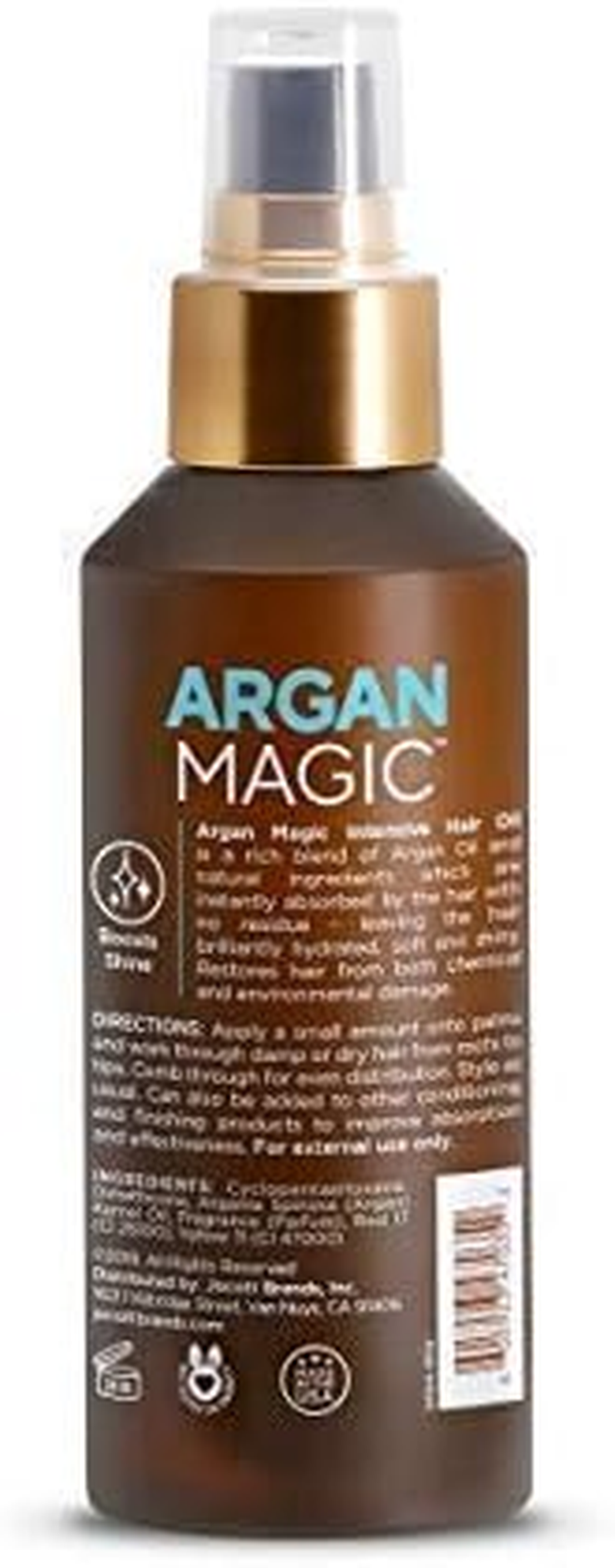 Argan Magic Intensive Hair Oil | Restores Manageability and Elasticity - Adds Shine and Gloss | Controls Frizz | Made in USA, Paraben Free, Cruelty Free (4 Oz / 2 Pack) image number 3