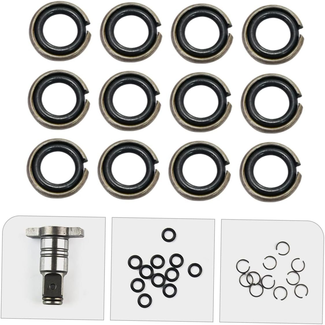 IWOWHERO Impact Wrench Retaining Ring with O-Ring Kit 12 Sets Power Tool Socket Retainer Rings for Electric Impact Wrenches Sturdy Rubber Seals for Automotive Repair