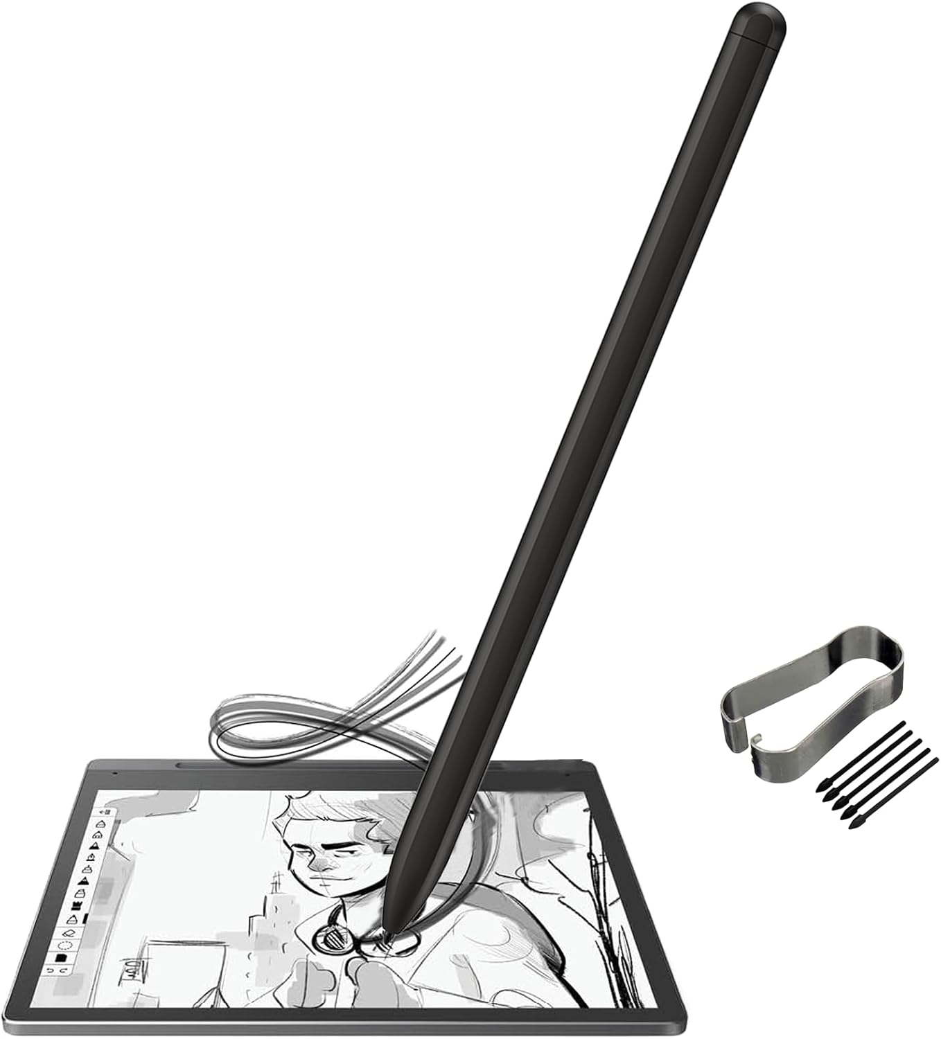 Dakexiong Stylus Pen for Lenovo Smart Paper Pen for Lenovo Smart Paper, No Charing Needed, Instant Handwriting to Text, Drawing and Writing Pencil with Free Pen Tips/Nips, Black image number 3