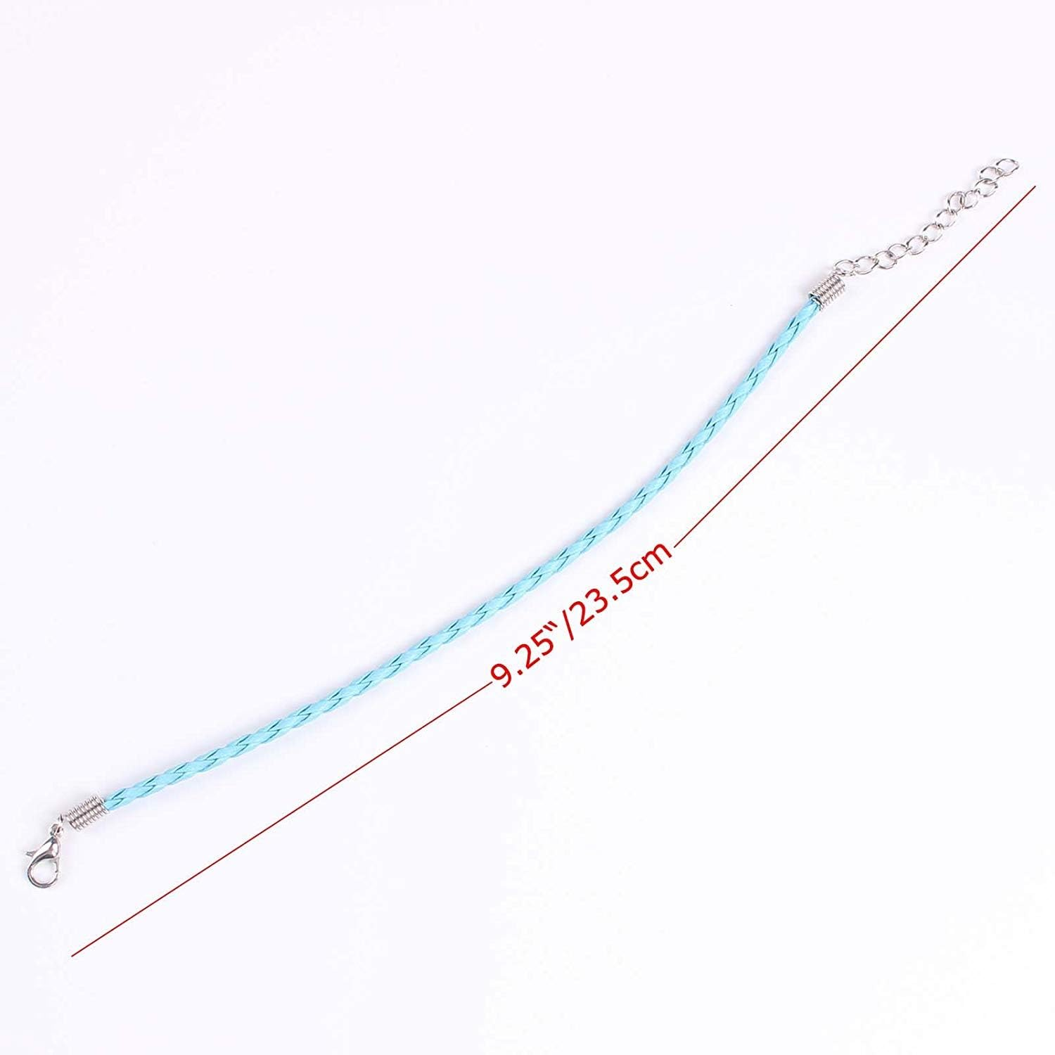 Onwon 50 PCS Mixed Color Leather Lace Plaited Bracelet Cords DIY Jewelry Making Handicrafts Braided Ropes with Lobster Clasps Extended Chain for Wrist Charms Bracelets Jewelry Making