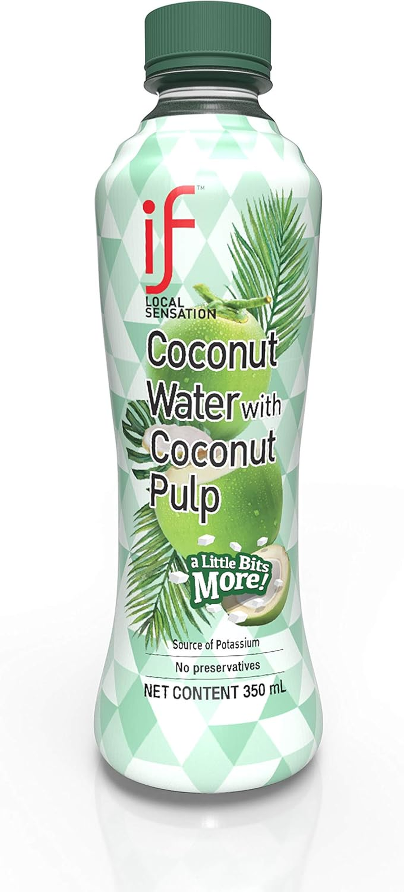 IF Local Sensation 100% Natural Organic Coconut Water with Pulp | Hydrating Drink with Electrolytes | Real Coconut Juice with Pulp Texture | 350Ml Bottle