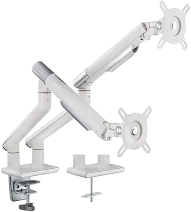 Brateck Dual Monitor Premium Slim Aluminum Spring Assisted Monitor Arm, White